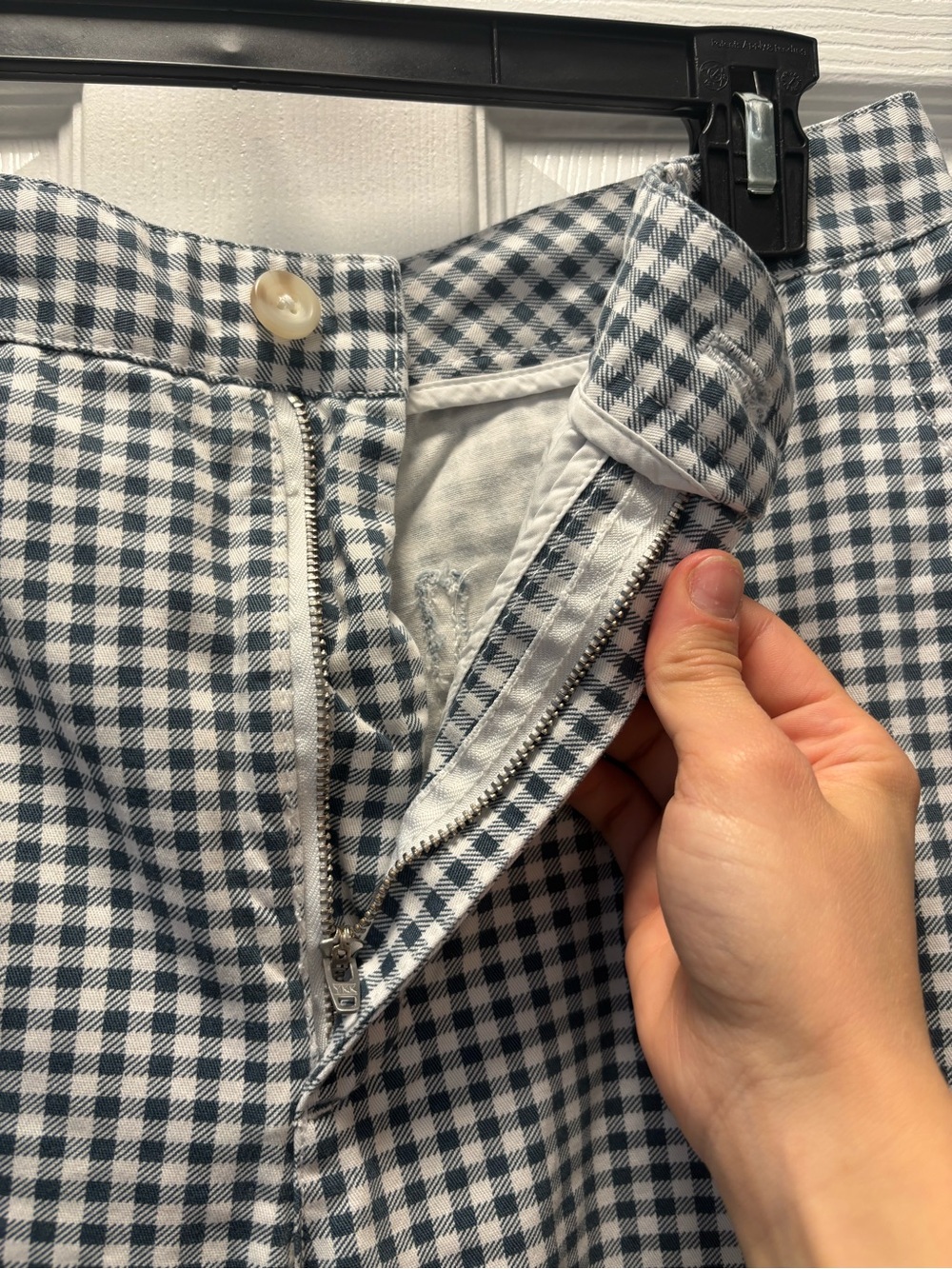 Aritzia Sunday Best Gingham High Rise Checkered Cotton Straight Leg Pants Size 8 - Picture 7 of 12